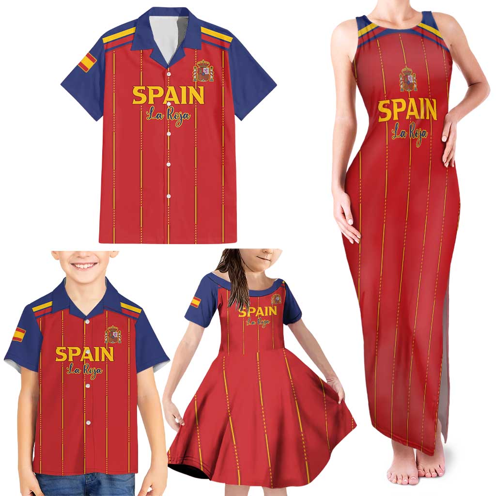 Custom Spain Football 2026 Family Matching Tank Maxi Dress and Hawaiian Shirt Go Champions La Roja - Wonder Print Shop