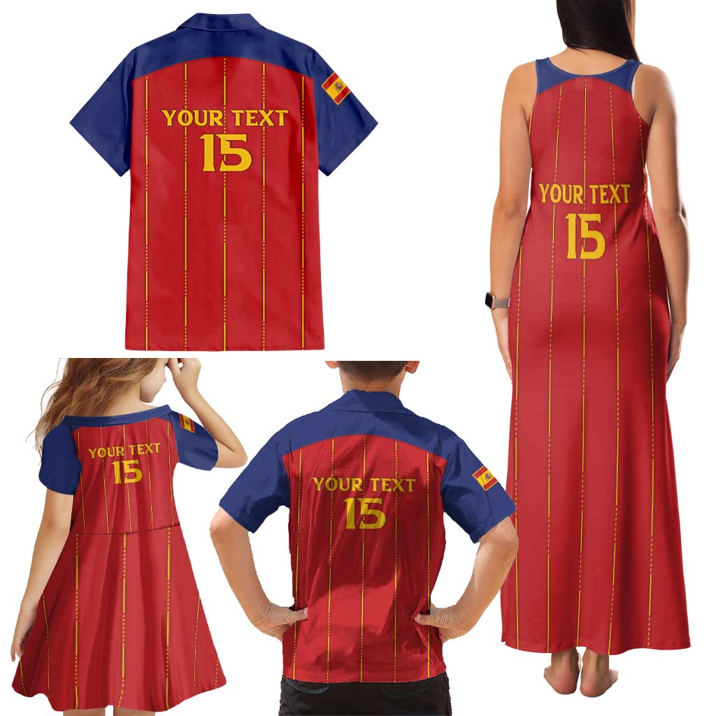 Custom Spain Football 2026 Family Matching Tank Maxi Dress and Hawaiian Shirt Go Champions La Roja - Wonder Print Shop