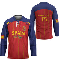 Custom Spain Football 2026 Hockey Jersey Go Champions La Roja - Wonder Print Shop