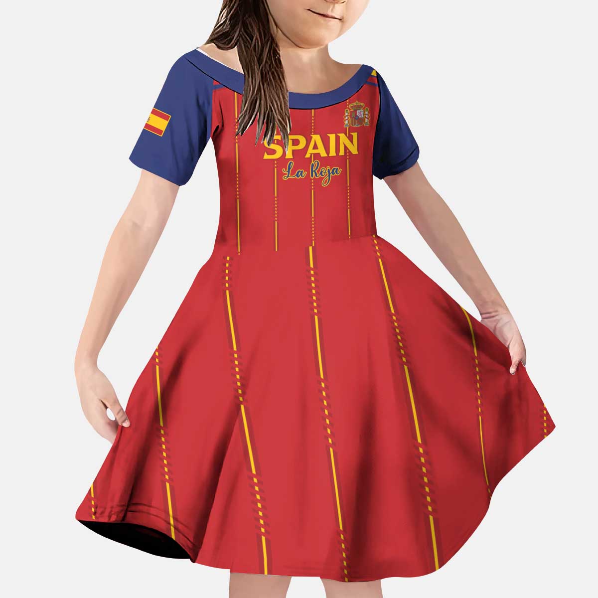 Custom Spain Football 2026 Kid Short Sleeve Dress Go Champions La Roja - Wonder Print Shop