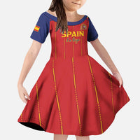 Custom Spain Football 2026 Kid Short Sleeve Dress Go Champions La Roja - Wonder Print Shop