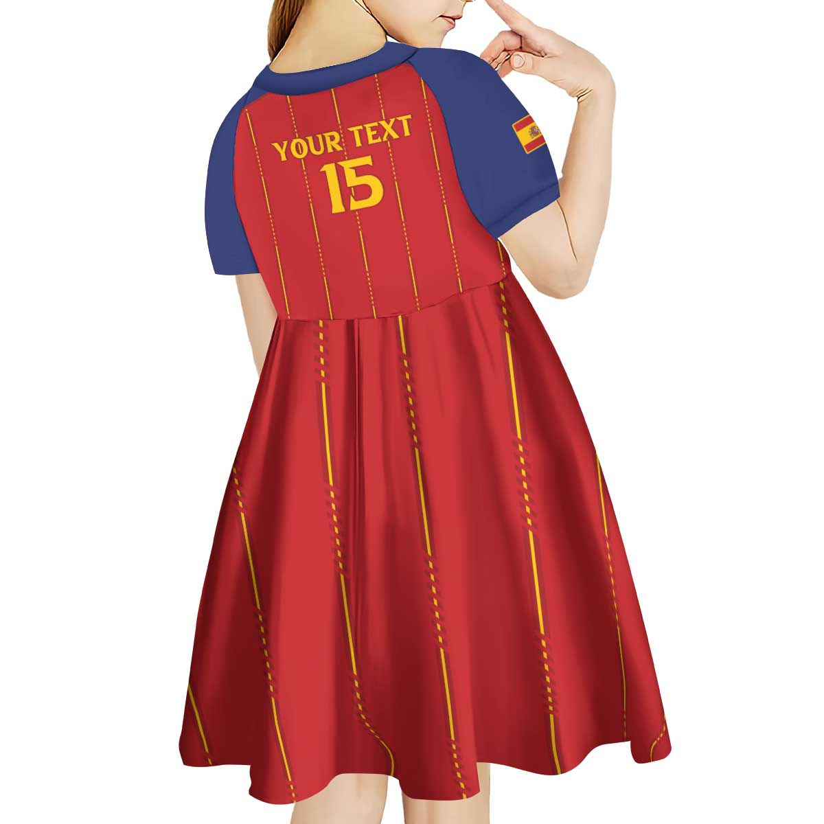 Custom Spain Football 2026 Kid Short Sleeve Dress Go Champions La Roja - Wonder Print Shop