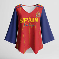 Custom Spain Football 2026 Kimono Sleeve Blouse Go Champions La Roja - Wonder Print Shop