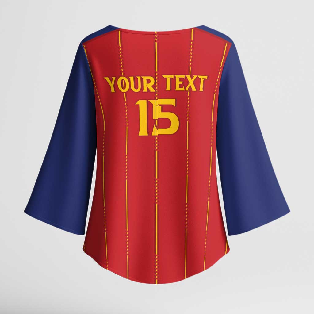 Custom Spain Football 2026 Kimono Sleeve Blouse Go Champions La Roja - Wonder Print Shop