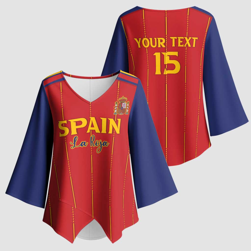 Custom Spain Football 2026 Kimono Sleeve Blouse Go Champions La Roja - Wonder Print Shop