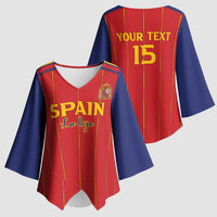 Custom Spain Football 2026 Kimono Sleeve Blouse Go Champions La Roja - Wonder Print Shop