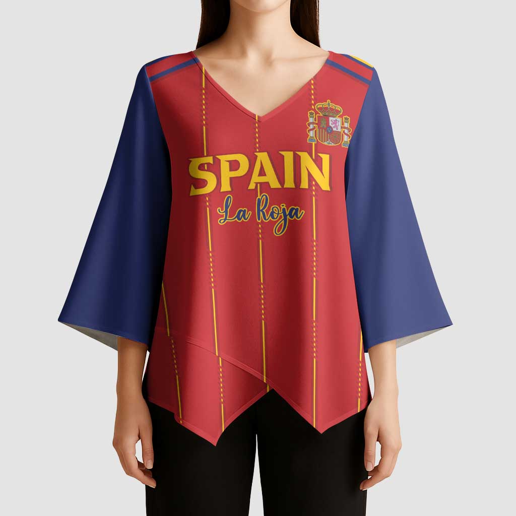 Custom Spain Football 2026 Kimono Sleeve Blouse Go Champions La Roja - Wonder Print Shop