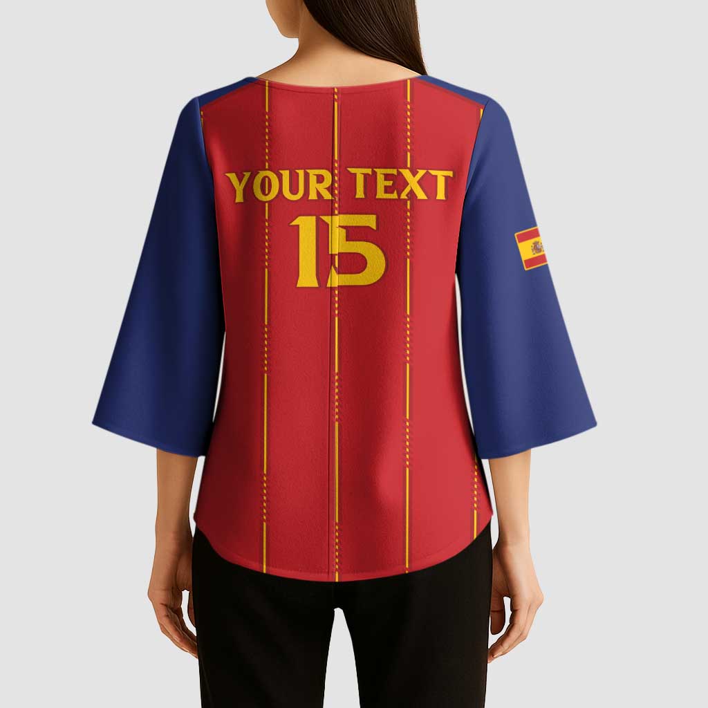 Custom Spain Football 2026 Kimono Sleeve Blouse Go Champions La Roja - Wonder Print Shop
