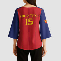 Custom Spain Football 2026 Kimono Sleeve Blouse Go Champions La Roja - Wonder Print Shop
