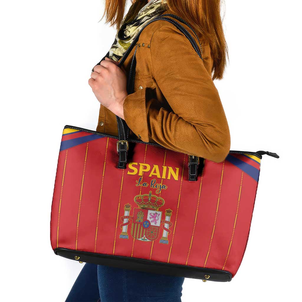 Spain Football 2026 Leather Tote Bag Go Champions La Roja - Wonder Print Shop