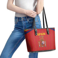 Spain Football 2026 Leather Tote Bag Go Champions La Roja - Wonder Print Shop