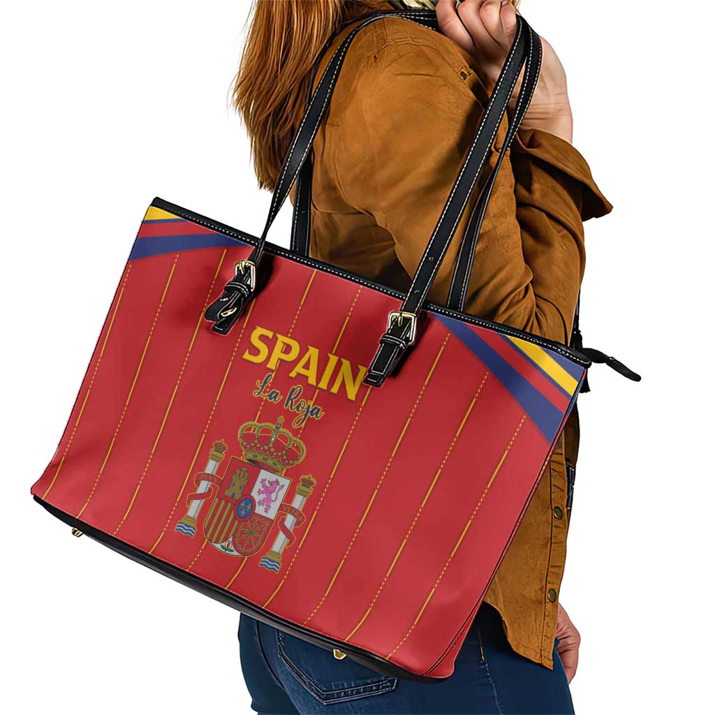 Spain Football 2026 Leather Tote Bag Go Champions La Roja - Wonder Print Shop