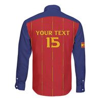 Custom Spain Football 2026 Long Sleeve Button Shirt Go Champions La Roja - Wonder Print Shop