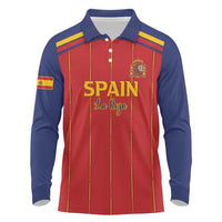 Custom Spain Football 2026 Long Sleeve Polo Shirt Go Champions La Roja - Wonder Print Shop
