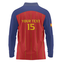 Custom Spain Football 2026 Long Sleeve Polo Shirt Go Champions La Roja - Wonder Print Shop