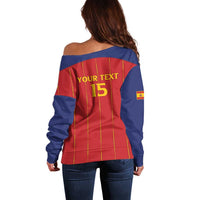 Custom Spain Football 2026 Off Shoulder Sweater Go Champions La Roja - Wonder Print Shop
