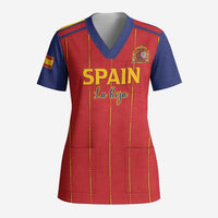 Custom Spain Football 2026 Scrub Top Go Champions La Roja - Wonder Print Shop