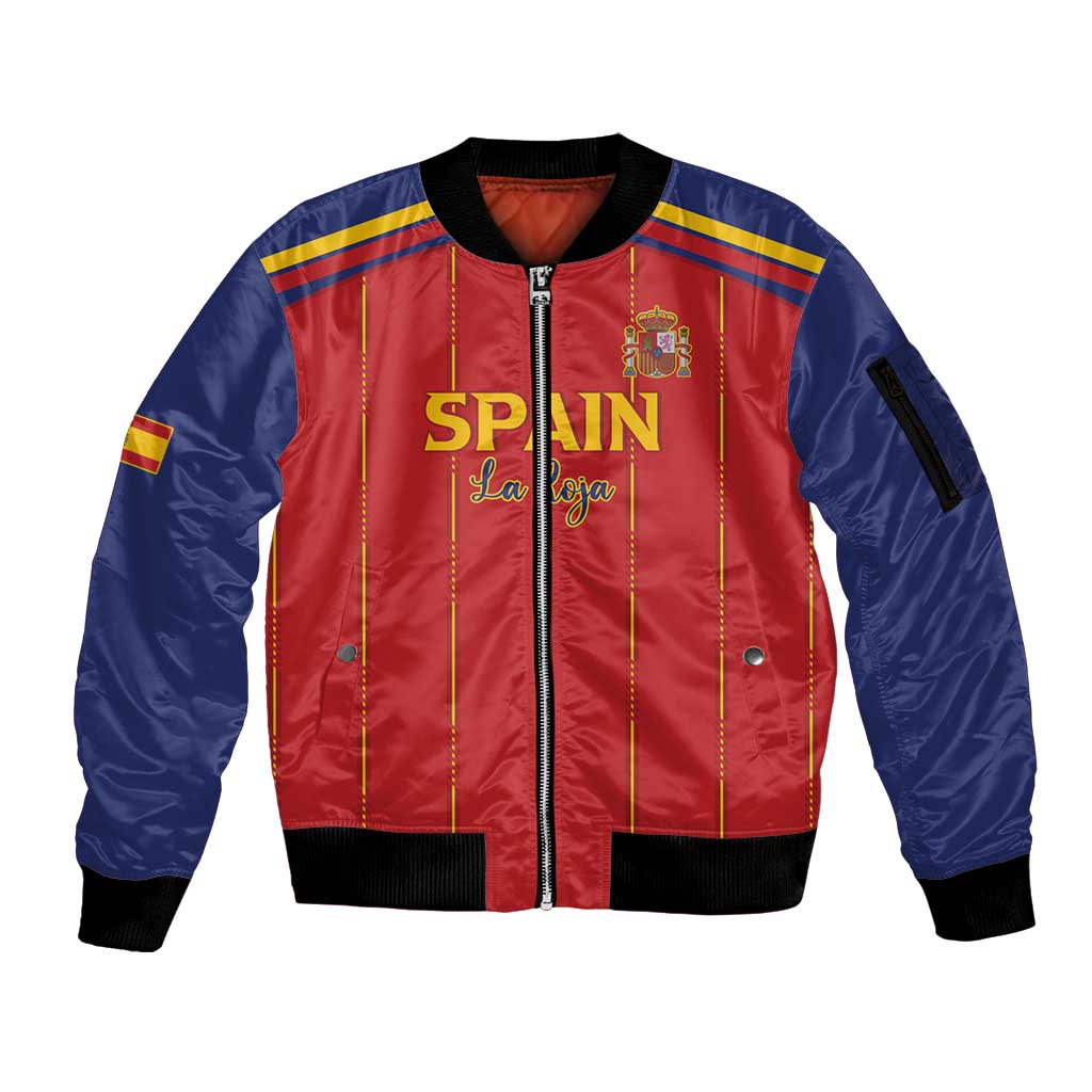 Custom Spain Football 2026 Sleeve Zip Bomber Jacket Go Champions La Roja - Wonder Print Shop