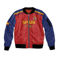 Custom Spain Football 2026 Sleeve Zip Bomber Jacket Go Champions La Roja - Wonder Print Shop