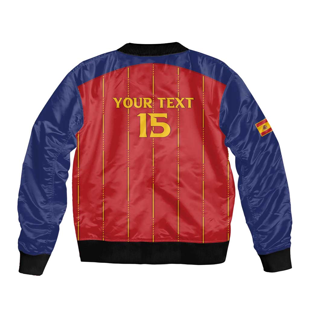 Custom Spain Football 2026 Sleeve Zip Bomber Jacket Go Champions La Roja - Wonder Print Shop