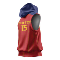 Custom Spain Football 2026 Sleeveless Hoodie Go Champions La Roja - Wonder Print Shop