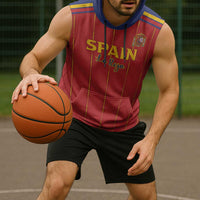 Custom Spain Football 2026 Sleeveless Hoodie Go Champions La Roja - Wonder Print Shop