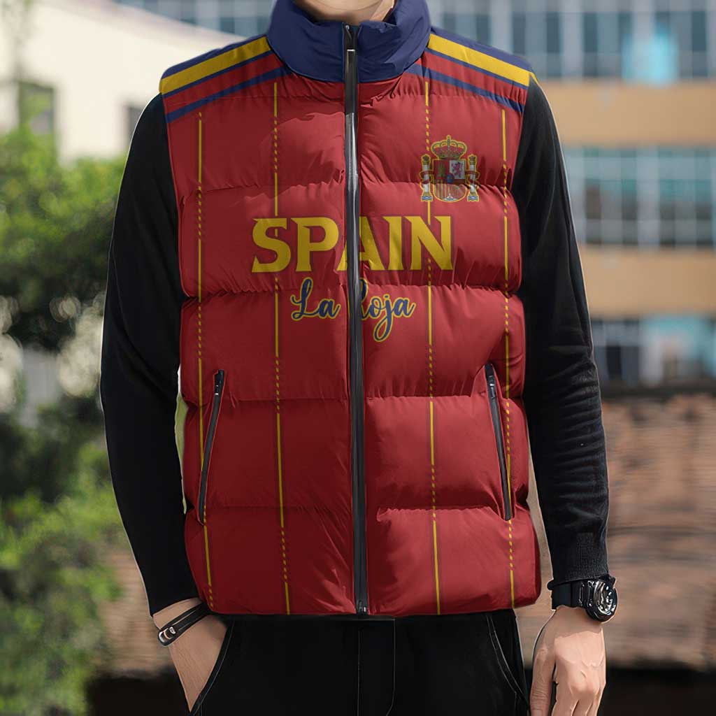 Custom Spain Football 2026 Sleeveless Puffer Jacket Go Champions La Roja - Wonder Print Shop