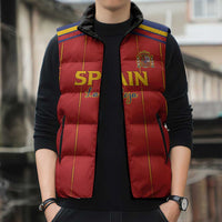 Custom Spain Football 2026 Sleeveless Puffer Jacket Go Champions La Roja - Wonder Print Shop
