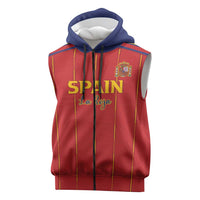 Custom Spain Football 2026 Sleeveless Zip Hoodie Go Champions La Roja - Wonder Print Shop