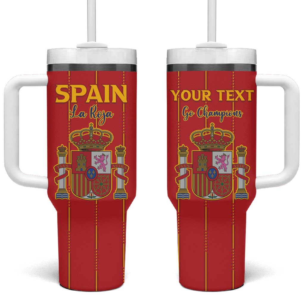 Custom Spain Football 2026 Tumbler With Handle Go Champions La Roja - Wonder Print Shop