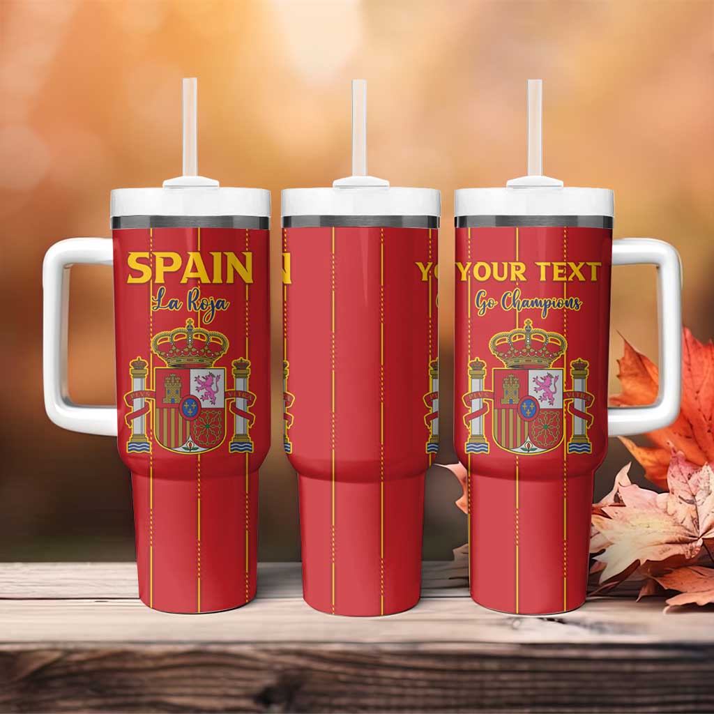 Custom Spain Football 2026 Tumbler With Handle Go Champions La Roja - Wonder Print Shop