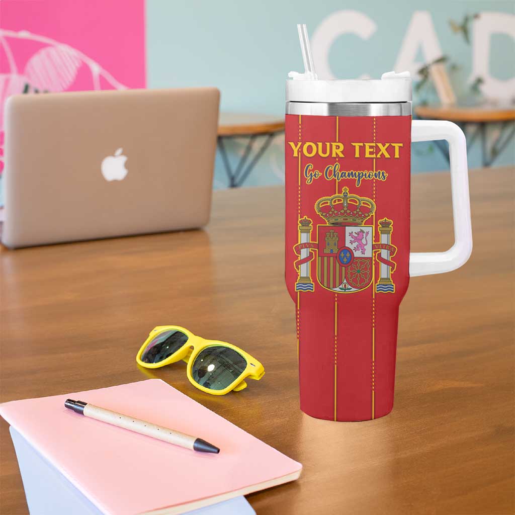 Custom Spain Football 2026 Tumbler With Handle Go Champions La Roja - Wonder Print Shop
