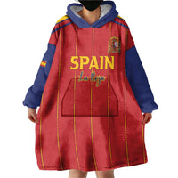 Custom Spain Football 2026 Wearable Blanket Hoodie Go Champions La Roja - Wonder Print Shop
