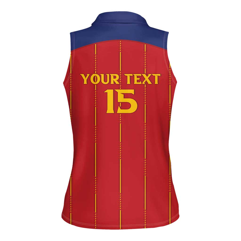 Custom Spain Football 2026 Women Sleeveless Polo Shirt Go Champions La Roja - Wonder Print Shop