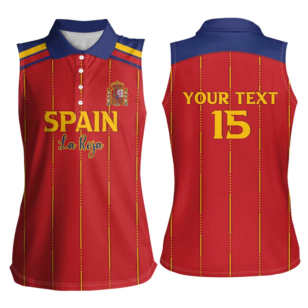 Custom Spain Football 2026 Women Sleeveless Polo Shirt Go Champions La Roja - Wonder Print Shop