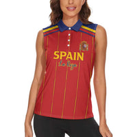 Custom Spain Football 2026 Women Sleeveless Polo Shirt Go Champions La Roja - Wonder Print Shop