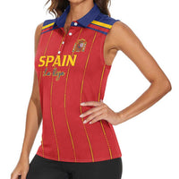 Custom Spain Football 2026 Women Sleeveless Polo Shirt Go Champions La Roja - Wonder Print Shop