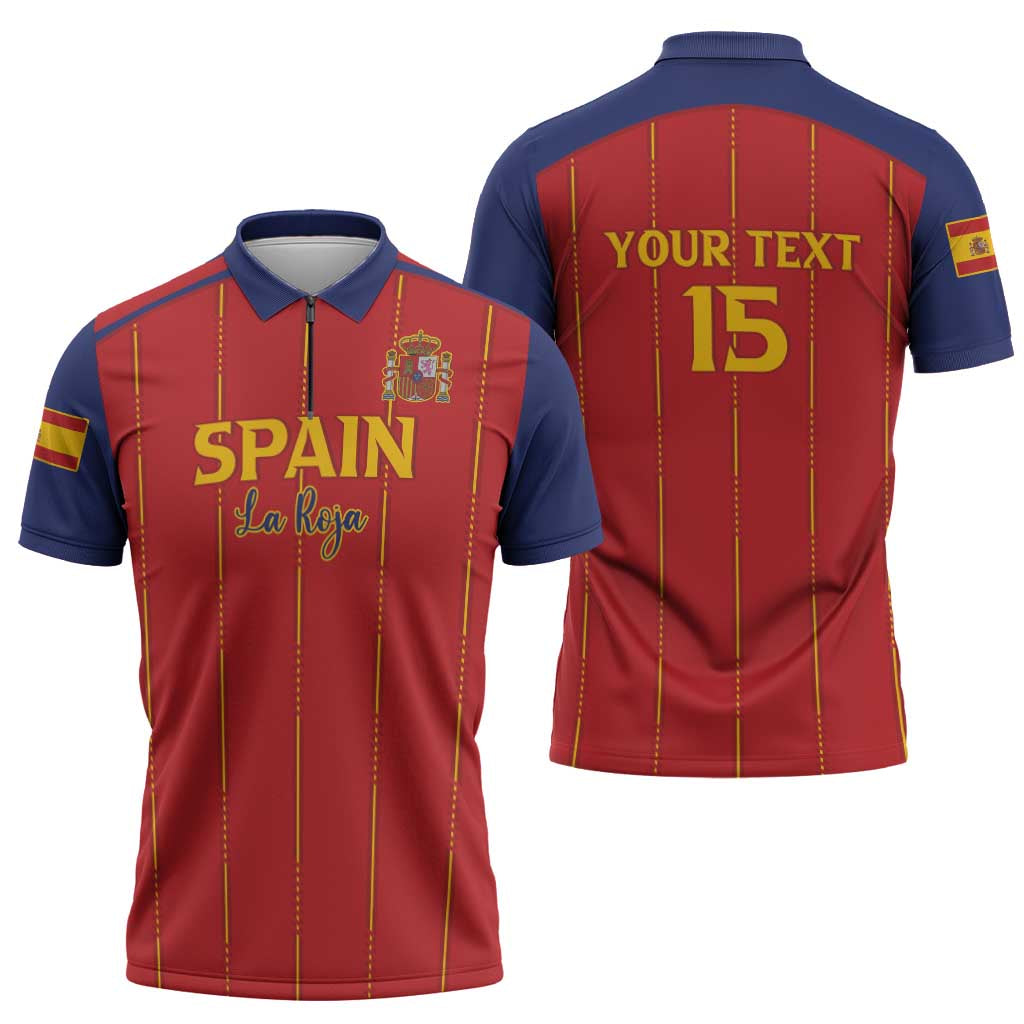 Custom Spain Football 2026 Zipper Polo Shirt Go Champions La Roja - Wonder Print Shop