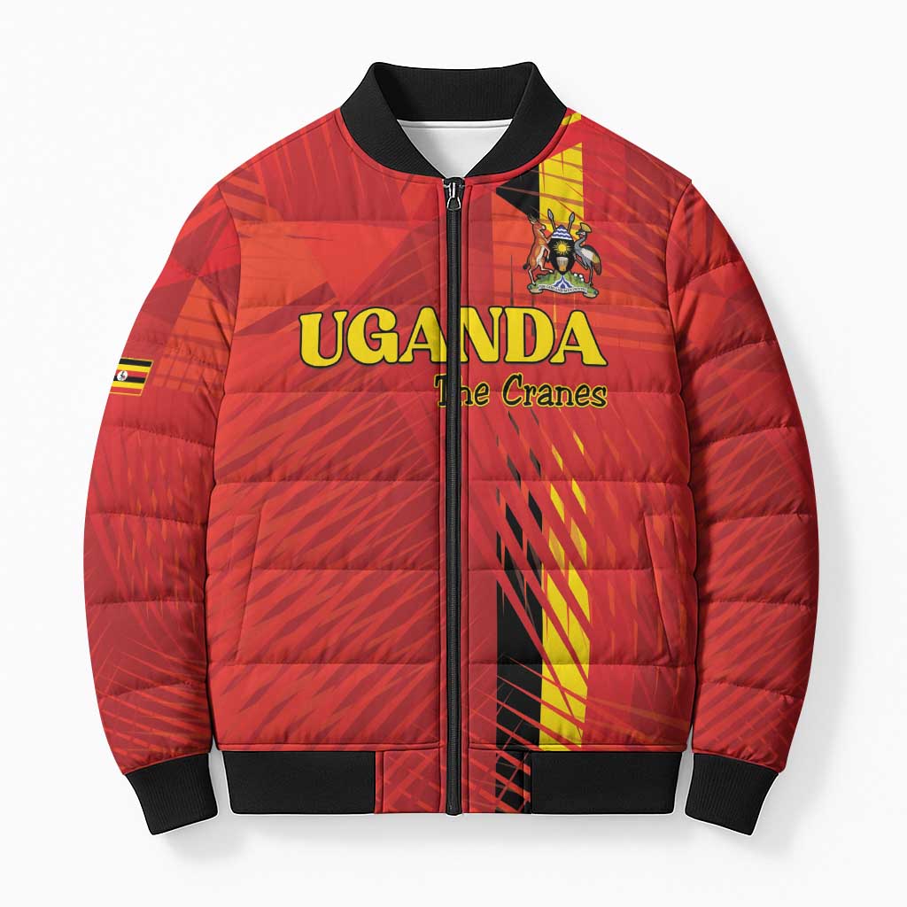Custom Uganda Football Bomber Puffer Jacket Go Champions Cranes - Wonder Print Shop
