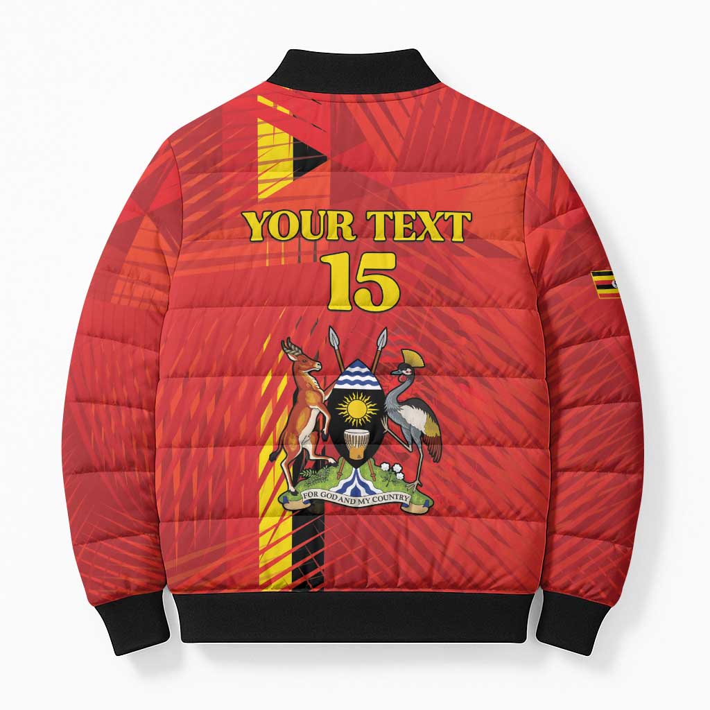 Custom Uganda Football Bomber Puffer Jacket Go Champions Cranes - Wonder Print Shop