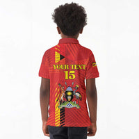 Custom Uganda Football Kid Polo Shirt Go Champions Cranes LT15