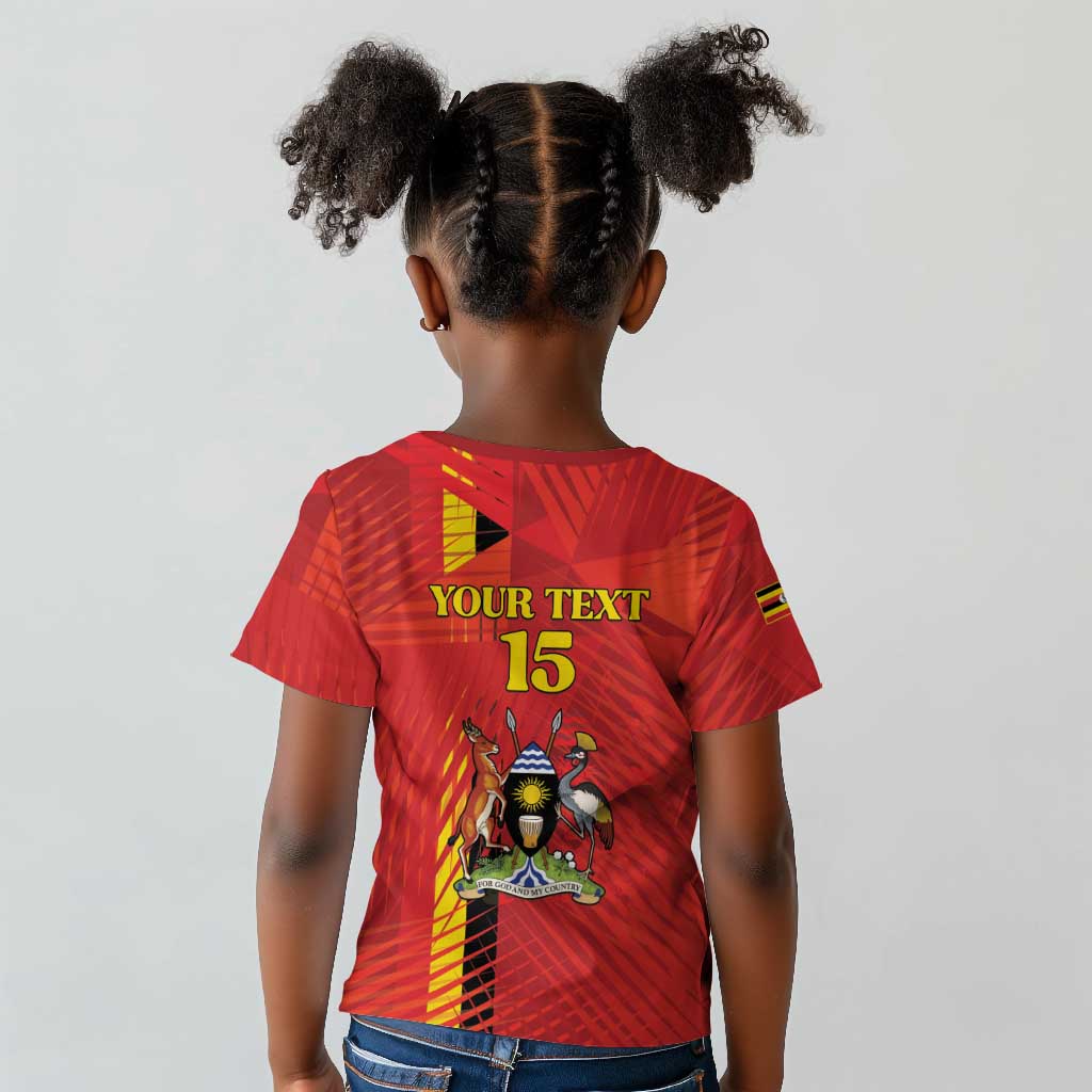 Custom Uganda Football Kid T shirt Go Champions Cranes LT15