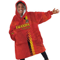 Custom Uganda Football Kid Wearable Blanket Hoodie Go Champions Cranes - Wonder Print Shop