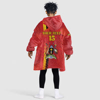 Custom Uganda Football Kid Wearable Blanket Hoodie Go Champions Cranes - Wonder Print Shop