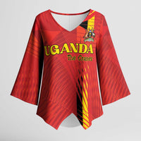 Custom Uganda Football Kimono Sleeve Blouse Go Champions Cranes - Wonder Print Shop