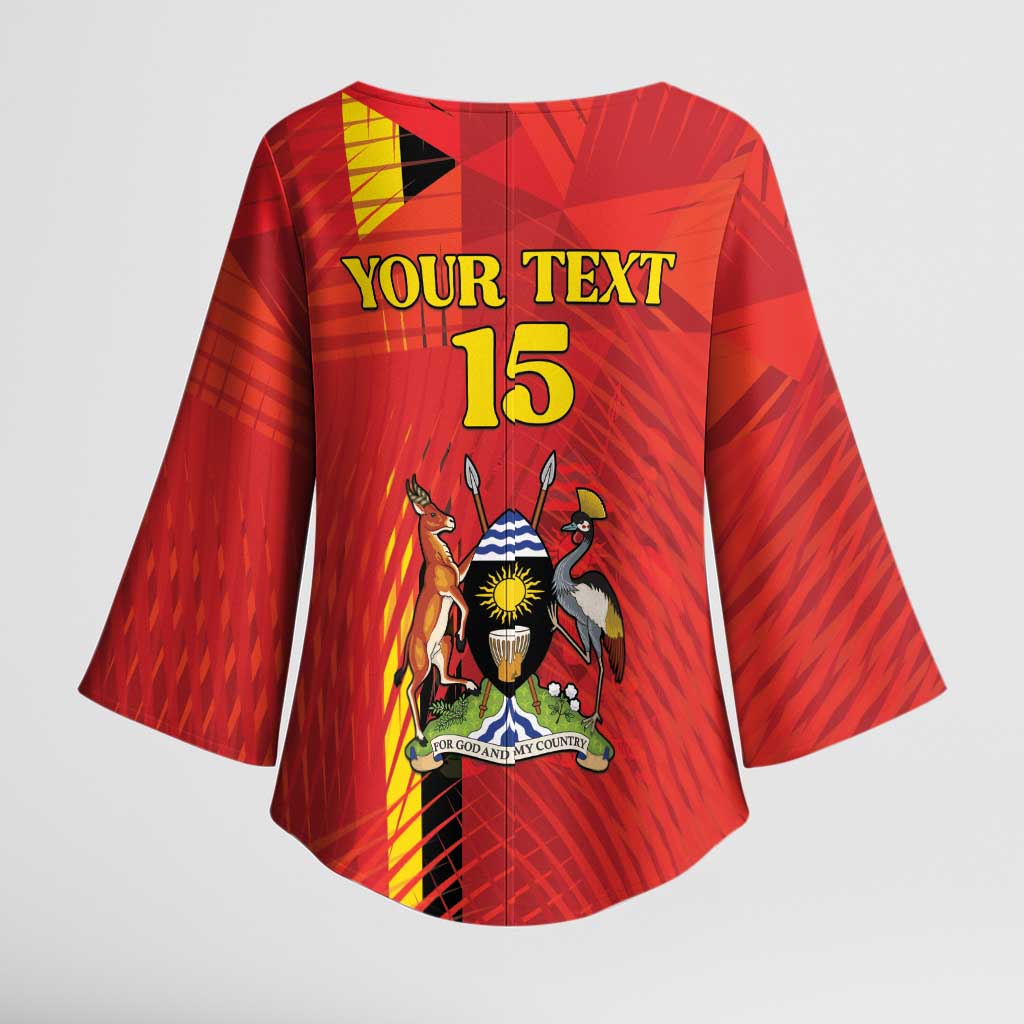 Custom Uganda Football Kimono Sleeve Blouse Go Champions Cranes - Wonder Print Shop