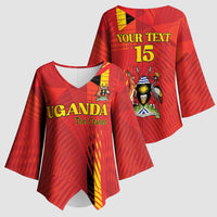 Custom Uganda Football Kimono Sleeve Blouse Go Champions Cranes - Wonder Print Shop