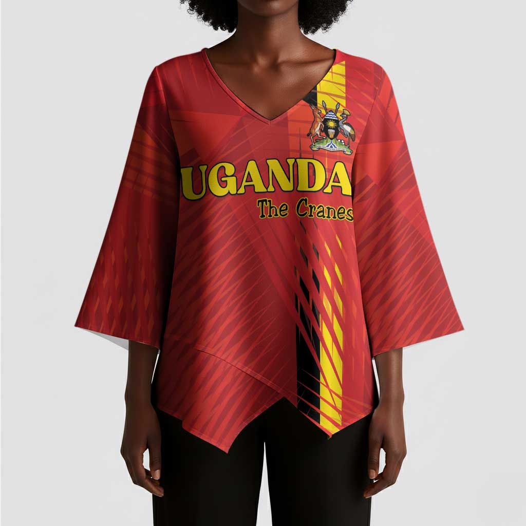 Custom Uganda Football Kimono Sleeve Blouse Go Champions Cranes - Wonder Print Shop