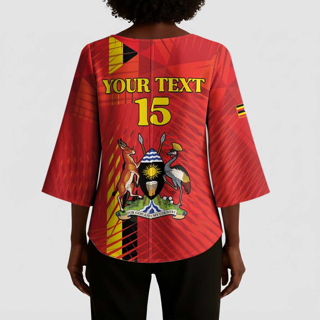 Custom Uganda Football Kimono Sleeve Blouse Go Champions Cranes - Wonder Print Shop