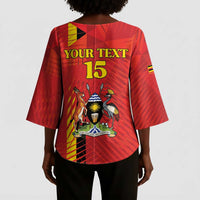 Custom Uganda Football Kimono Sleeve Blouse Go Champions Cranes - Wonder Print Shop